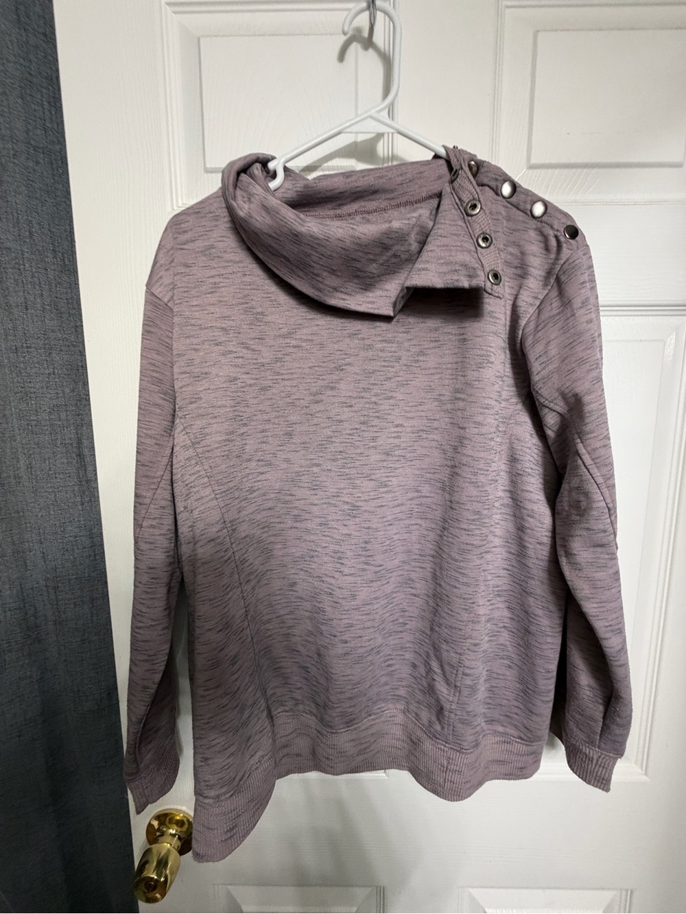Maurices Mauve Heathered Funnel Neck Sweatshirt